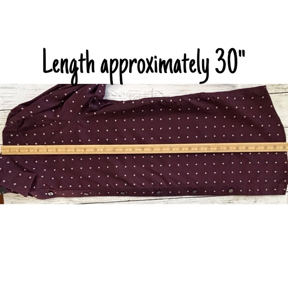 Banana Republic Men’s Standard Fit Non-Iron Burgundy Dress Shirt (Size M) - Picture 9 of 10